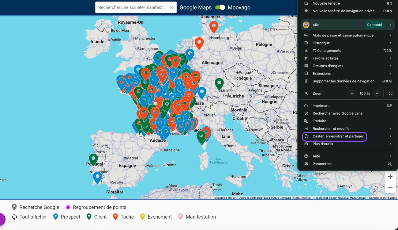 Créer un raccourci pour Moovago