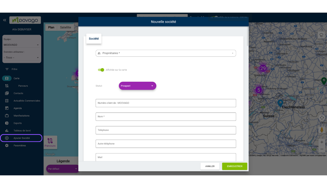 ajouter une société