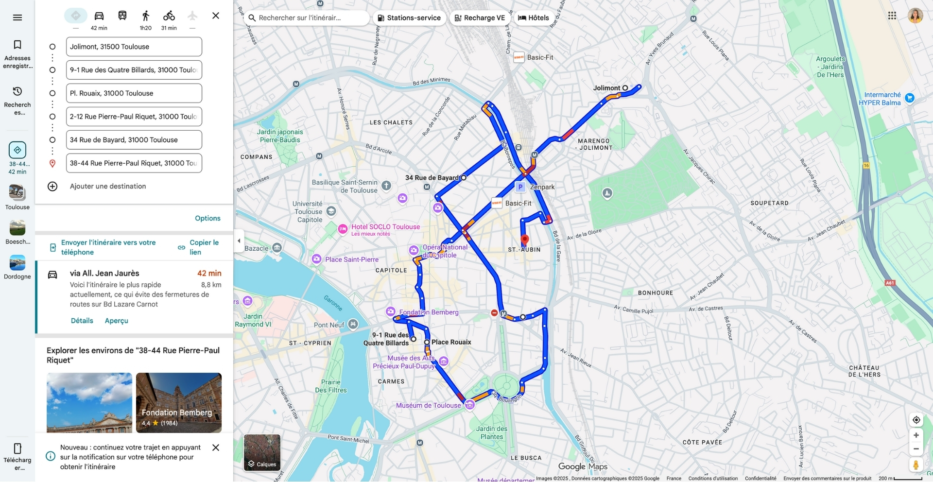 Tournée Google Maps