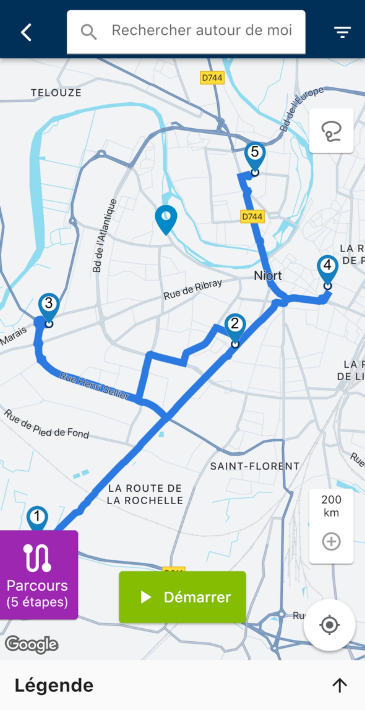 trajet tournée mobile