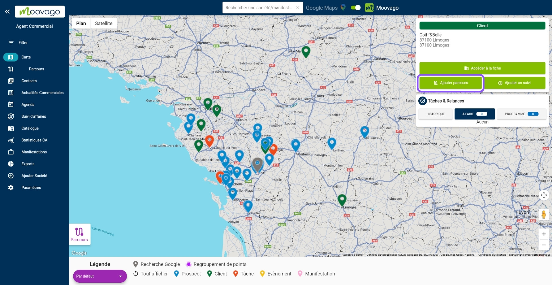 Ajouter une société à un parcours Moovago