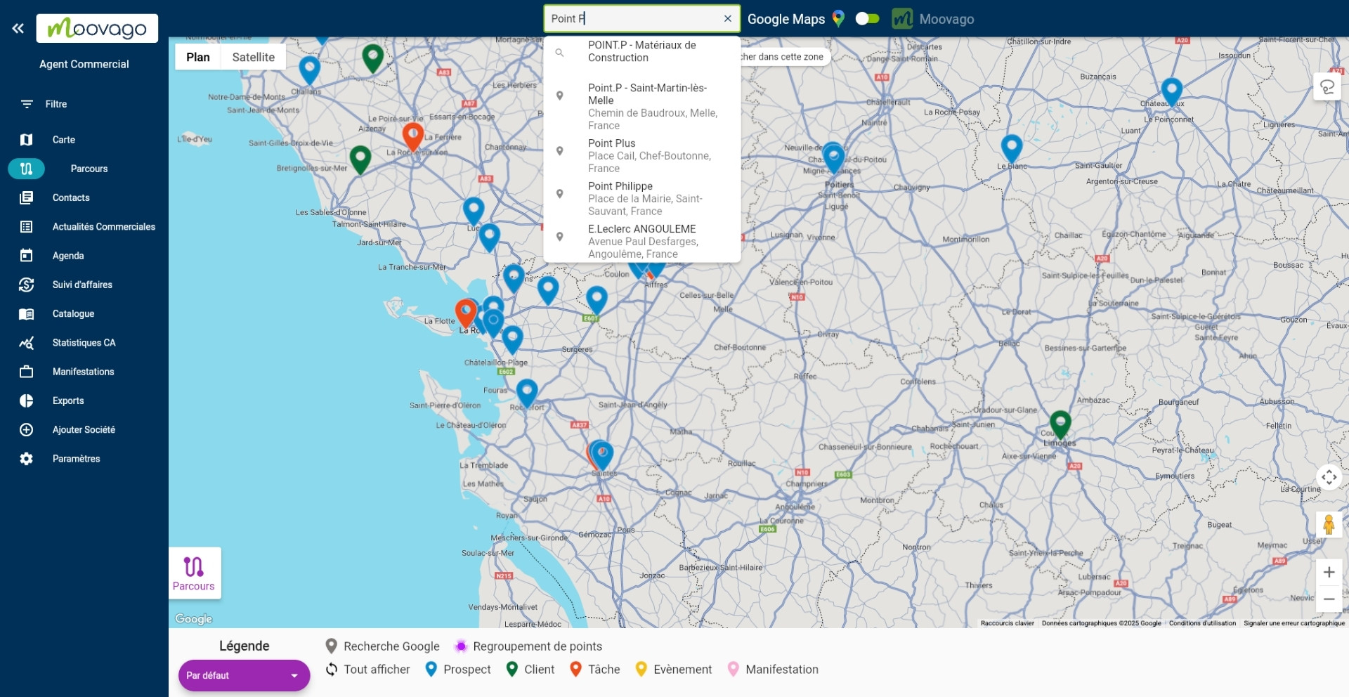 Google search in Moovago