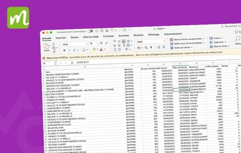 préparer fichier Excel import Chiffres d'Affaires
