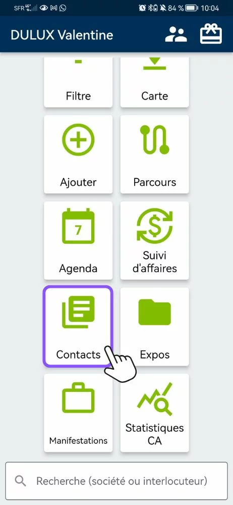 Importer un interlocuteur depuis votre répertoire téléphonique vers Moovago Moovago, application commerciaux, CRM, ERP, PGI, GRC tuto import de contacts