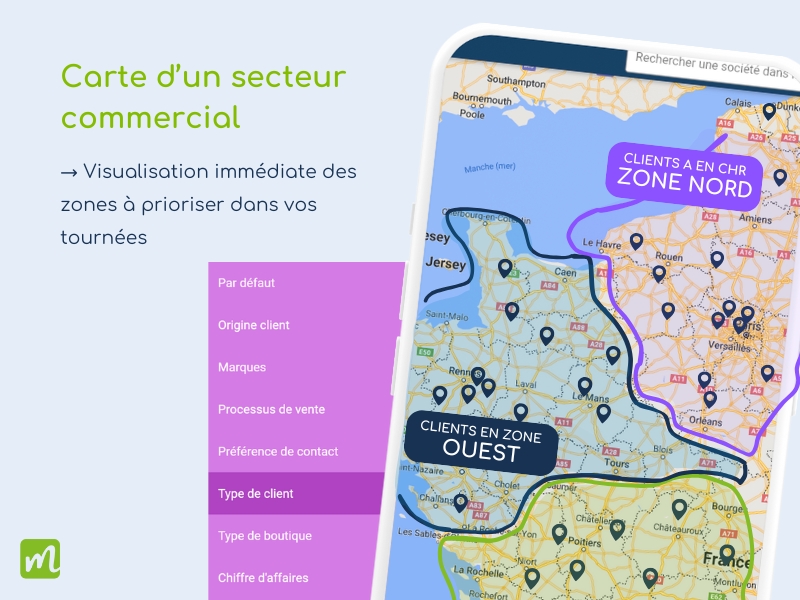 Carte sectorisation de secteur et légende personnalisable